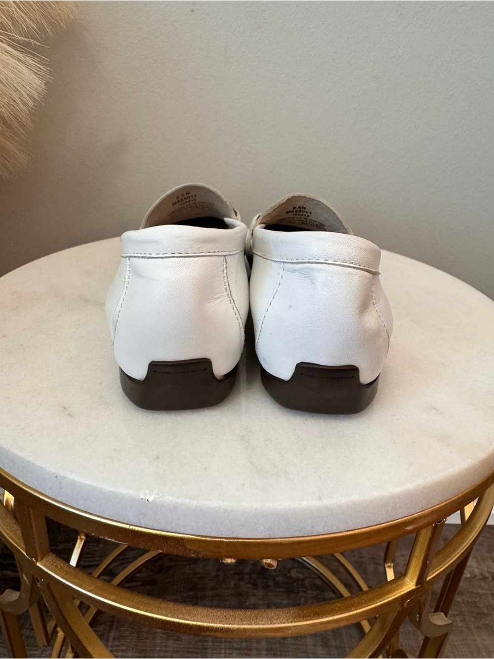 Munro White Leather Bit-Detail Loafers - Picture 3 of 12